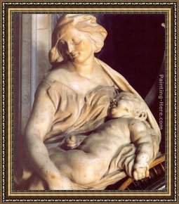 Virgil's Tomb Framed Paintings - Tomb of Pope Urban VIII [detail] by Gian Lorenzo Bernini